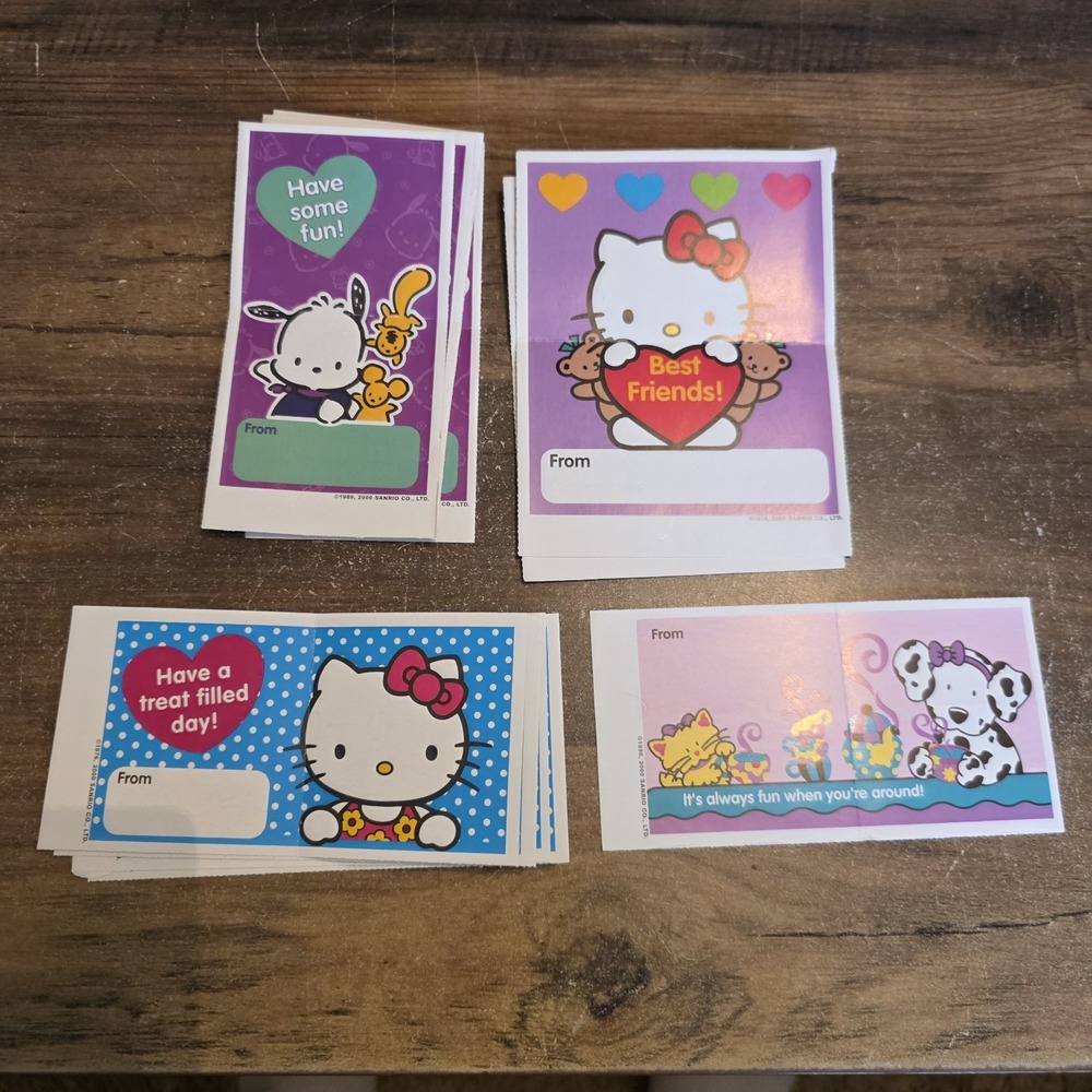Sanrio Hello Kitty Valentines Day Cards Lot Of‎ 11 Pochacco Vintage Collectible